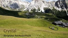  Presentation with landscape - Slide set consisting of natural-landscape-of-seceda-val background and a gold colored foreground