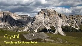  Presentation with landscape - Presentation theme featuring natural-landscape-of-seceda-val and a tawny brown colored foreground