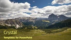  Presentation with landscape - Presentation theme having natural-landscape-of-seceda-val and a tawny brown colored foreground