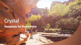  Presentation with couples hiking the mountains - Slide deck featuring natural landscapes fantastic forms sandstone background and a red colored foreground