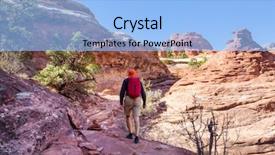  Presentation with couples hiking the mountains - Amazing presentation design having natural landscapes fantastic forms sandstone backdrop and a light blue colored foreground