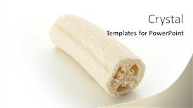 Presentation with natural fibers - Slide set with natural-loofah-or-luffa-sponge background and a white colored foreground