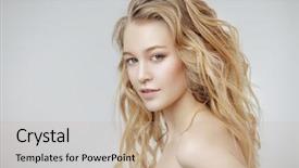  Presentation with cosmetics natural - PPT layouts consisting of natural make-up beauty haircare background and a coral colored foreground