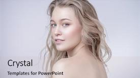  Presentation with cosmetics natural - Slides enhanced with natural make-up beauty haircare background and a soft green colored foreground