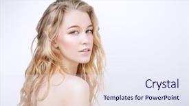  Presentation with cosmetics natural - Colorful slide set enhanced with natural make-up beauty haircare backdrop and a sky blue colored foreground