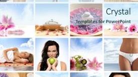  Presentation with baby spa - Cool new presentation theme with natural medicina - beautiful spa collage made backdrop and a sky blue colored foreground