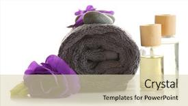  Presentation with spa - Slide set consisting of natural medicina - beautiful spa composition isolated background and a soft green colored foreground