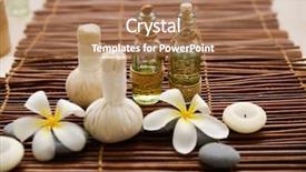  Presentation with herbal - Cool new presentation theme with natural medicina - frangipani with massage oil backdrop and a coral colored foreground