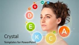  Presentation with pretty girl - PPT theme featuring natural medicina - pretty young girl with colorful background and a light blue colored foreground