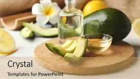  Presentation with avocado - Colorful slide set enhanced with natural medicina - still life with avocado oil backdrop and a  colored foreground