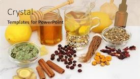  Presentation with flu virus - Beautiful PPT layouts featuring natural-medicinal-herbal-remedy backdrop and a yellow colored foreground