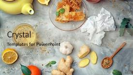  Presentation with ayurvedic medicine and nature spa - Audience pleasing PPT theme consisting of natural medicine for flu backdrop and a mint green colored foreground