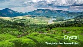  Presentation with munnar - Amazing slide deck having natural morning - landscape of the tea plantations backdrop and a tawny brown colored foreground