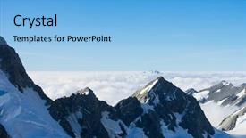  Presentation with snow mountain - Slide deck consisting of natural mountain landscape with snow background and a light blue colored foreground