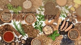  Presentation with health system - Theme featuring natural-nervine-alternative-health-food background and a coral colored foreground