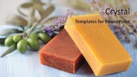  Presentation with natural soap - Slides with natural olive oil soap background and a coral colored foreground