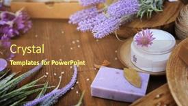  Presentation with organic cosmetics - Slide set with natural-organic-artisan-bath-cosmetics background and a tawny brown colored foreground