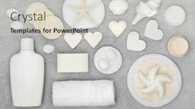  Presentation with sponges - Beautiful slides featuring natural-organic-beauty-treatment-products backdrop and a light gray colored foreground