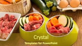  Presentation with raw meat dog - Amazing presentation theme having natural organic dog's food backdrop and a gold colored foreground