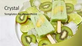  Presentation with mango juice - PPT theme enhanced with natural organic frozen juice background and a yellow colored foreground