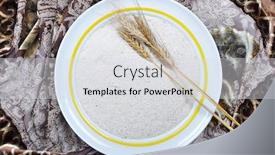  Presentation with white plate - Beautiful PPT theme featuring natural-organic-healthy-white-meal backdrop and a light gray colored foreground