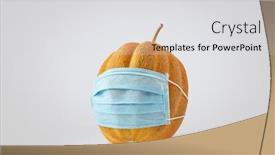  Presentation with medical face mask - PPT theme with natural-organic-pumpkin-vegetable background and a light gray colored foreground