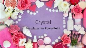  Presentation with skin care organic cosmetics - Beautiful PPT theme featuring natural-organic-skin-care backdrop and a light blue colored foreground