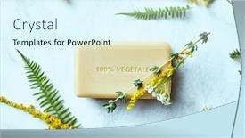  Presentation with organic - Colorful slide set enhanced with natural-organic-soap-on-gray backdrop and a sky blue colored foreground