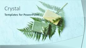 Presentation with organic - Slide deck having natural-organic-soaps-on-gray background and a cool aqua colored foreground