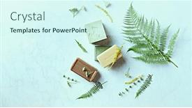  Presentation with soap - Amazing presentation design having natural-organic-soaps-on-gray backdrop and a cool aqua colored foreground