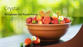  Presentation with agriculture - Beautiful PPT theme featuring natural-organic-strawberry backdrop and a yellow colored foreground
