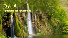  Presentation with ocean waterfall - Slides consisting of summer nature - waterfall background and a tawny brown colored foreground