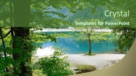  Presentation with natural park yellowstone - Slide set with natural-park-of-jasna-lake background and a tawny brown colored foreground