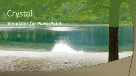  Presentation with natural park yellowstone - PPT theme having natural-park-of-jasna-lake background and a tawny brown colored foreground