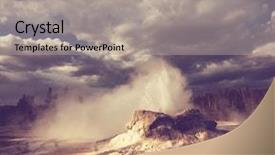  Presentation with retro 1920s english style gangster - PPT theme consisting of natural park yellowstone - castle geyser for retro style background and a light gray colored foreground