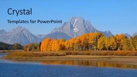  Presentation with grand opening cafe - Cool new presentation theme with natural park yellowstone - grand tetons from oxbow bend backdrop and a light blue colored foreground