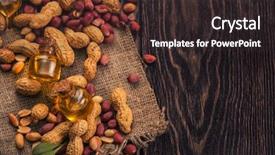  Presentation with edible oil - Cool new PPT layouts with natural peanuts with oil backdrop and a dark gray colored foreground