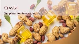  Presentation with edible oil - PPT layouts having natural peanuts with oil background and a lemonade colored foreground