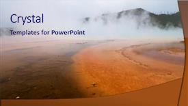  Presentation with natural park yellowstone - Cool new slide deck with natural pool in yellowstone national park united states backdrop and a sky blue colored foreground