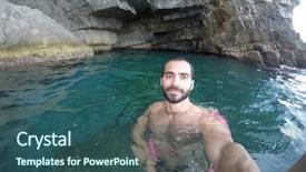  Presentation with selfie - Slides consisting of natural pool on a cave background and a  colored foreground