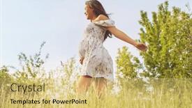  Presentation with sustainability - Theme enhanced with natural-pregnancy-healthy-asian-pregnant background and a yellow colored foreground