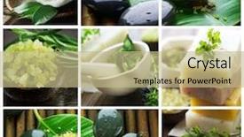  Presentation with spa - Colorful theme enhanced with natural products - beautiful spa collage backdrop and a mint green colored foreground