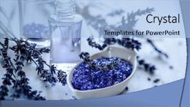  Presentation with salt - Audience pleasing PPT theme consisting of natural products - dried lavender flowers backdrop and a light blue colored foreground