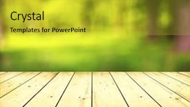  Presentation with empty - Amazing presentation theme having natural products - empty wooden table on green backdrop and a  colored foreground