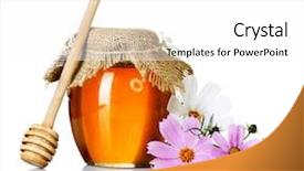  Presentation with honey - Slides consisting of natural products - honey jar over white background and a white colored foreground