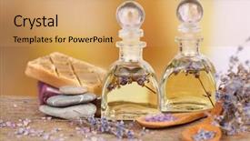  Presentation with oil products - Amazing PPT layouts having natural products - spa still life with lavender backdrop and a coral colored foreground