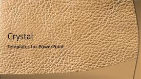  Presentation with texture of synthetic leather buff - PPT layouts consisting of natural qualitative beige leather texture background and a coral colored foreground