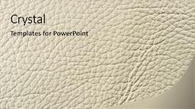  Presentation with texture of synthetic leather buff - PPT theme featuring natural qualitative gray leather texture background and a soft green colored foreground