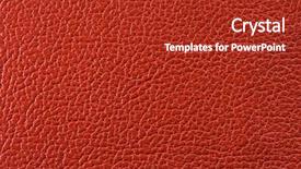  Presentation with texture of synthetic leather buff - PPT theme featuring natural qualitative red leather texture background and a crimson colored foreground