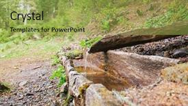  Presentation with water fountain - Presentation enhanced with natural raw unfiltered water flowing background and a yellow colored foreground
